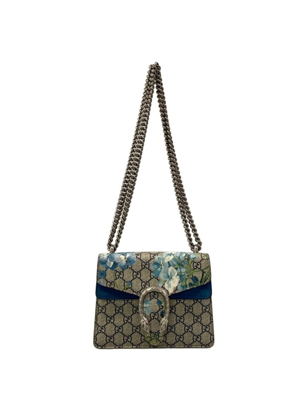 Gucci Shoulder Bag Dionysus GG Blooms Navy Ivory Multi Chain